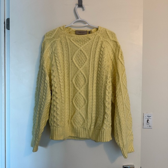 Essentials Soft Yellow Cable Knit Sweater - Picture 4 of 7